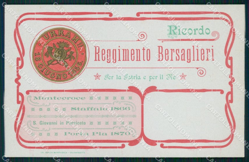 Militari IX Reggimento Bersaglieri San Giovanni Persiceto cartolina XF1356 – fronte