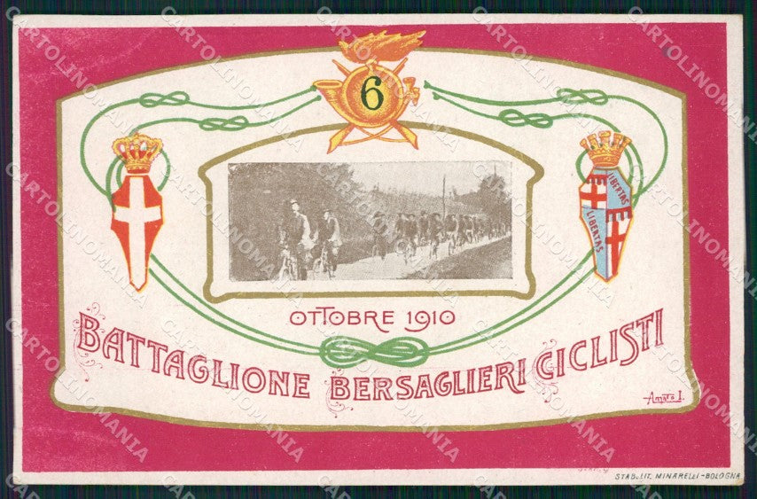Militari 6º Battaglione Bersaglieri Ciclisti Amato cartolina XF1361 – fronte