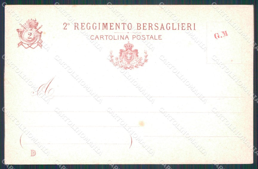 Militari II Reggimento II IV XVII Battaglione Bersaglieri Gaeta cartolina XF1373 – retro