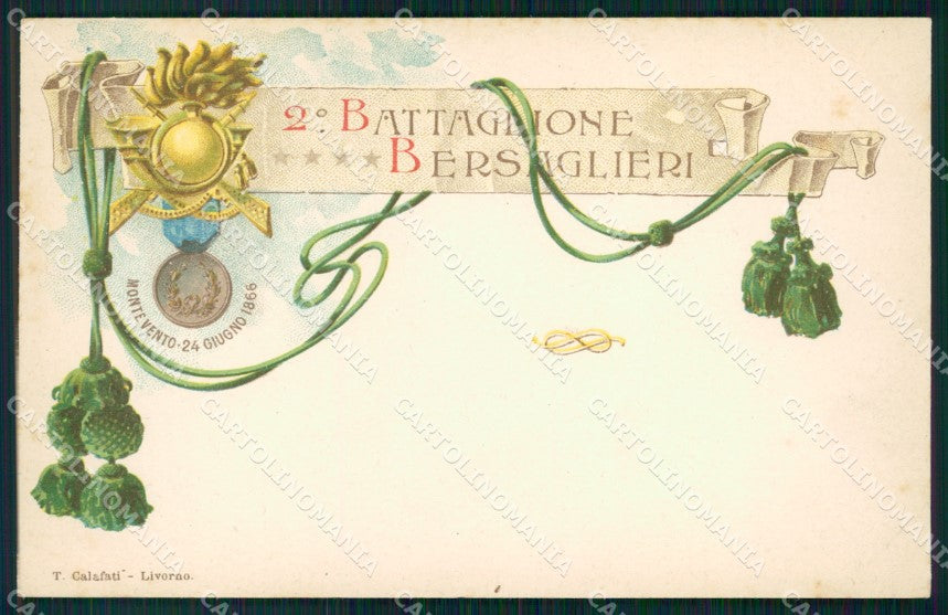 Militari II Battaglione Bersaglieri cartolina XF1380 – fronte