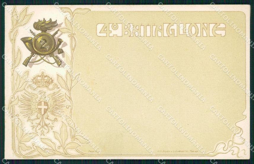 Militari II Reggimento IV Battaglione Bersaglieri cartolina XF1383 – fronte
