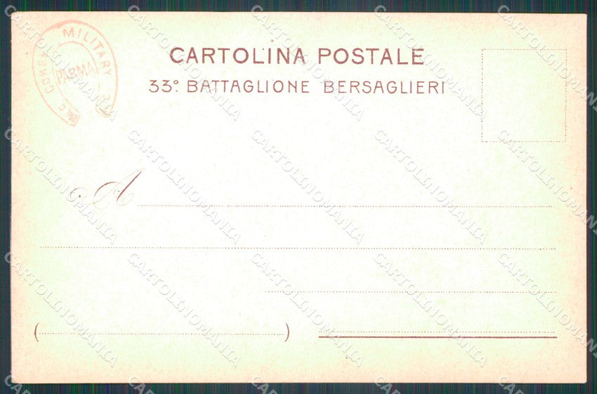 Militari 33º Battaglione Bersaglieri cartolina XF1413 – retro