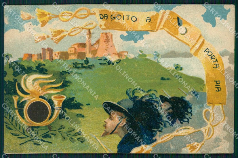 Militari Bersaglieri Goito Porta Pia cartolina XF1416 – fronte