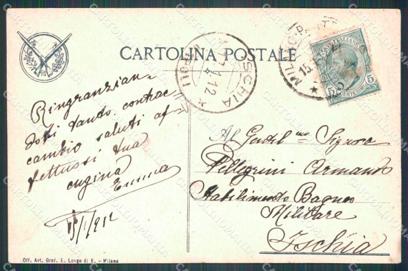 Militari Bersaglieri Goito Porta Pia cartolina XF1416 – retro