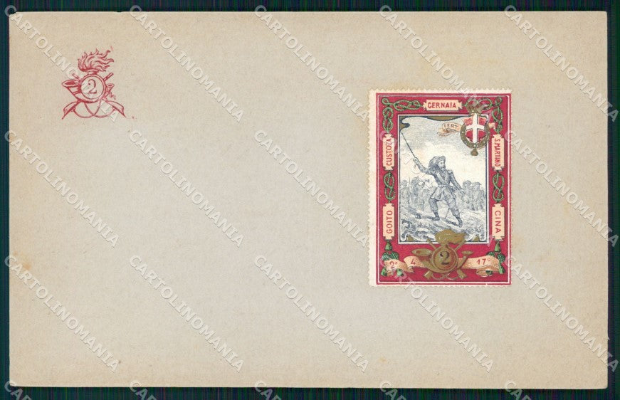 Militari II Reggimento Bersaglieri Goito Custoza Cernaia Cina cartolina XF1426 – fronte