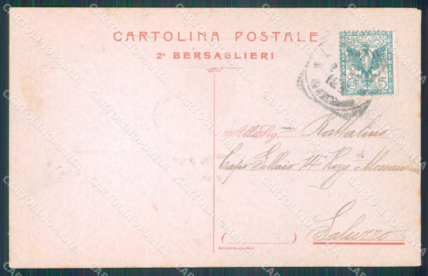 Militari II Reggimento Bersaglieri Goito Custoza Cernaia Cina cartolina XF1426 – retro