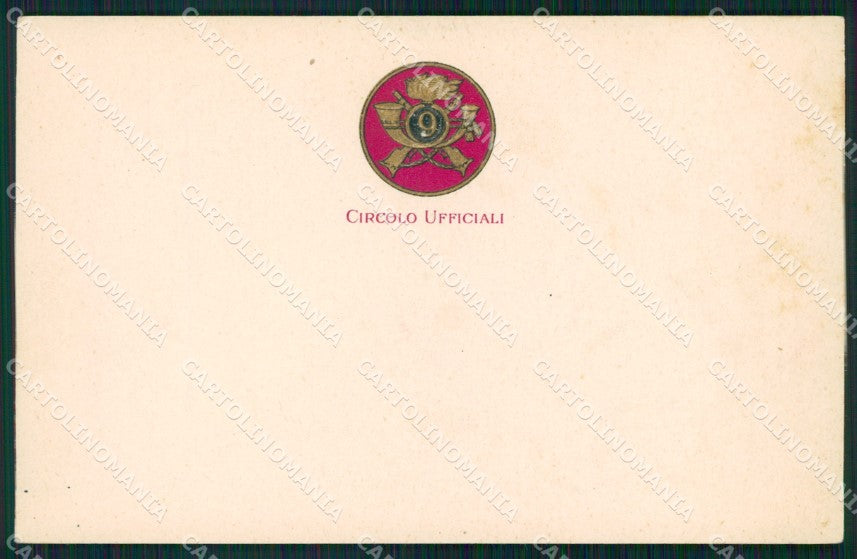 Militari IX Reggimento Bersaglieri Circolo Ufficiali cartolina XF1429 – fronte