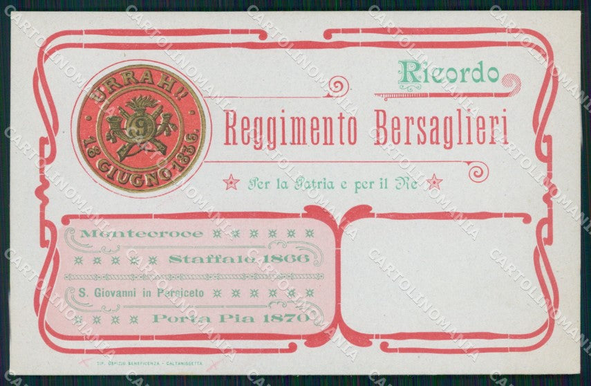 Militari IX Reggimento Bersaglieri San Giovanni Persiceto cartolina XF1430 – fronte