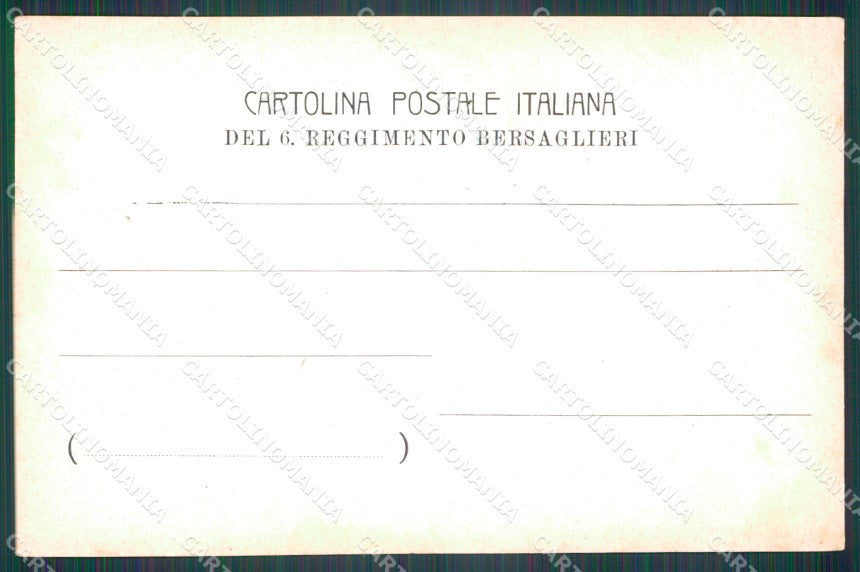 Militari VI Reggimento Bersaglieri 6º 13º 19º Battaglione cartolina XF1436 – retro