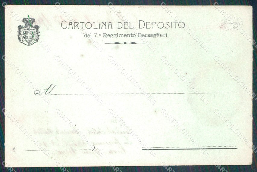 Militari Deposito VII Reggimento Bersaglieri Barletta cartolina XF1447 – retro