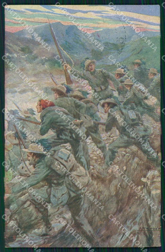 Militari Propaganda WWI Bersaglieri Salvadori cartolina XF1457 – fronte