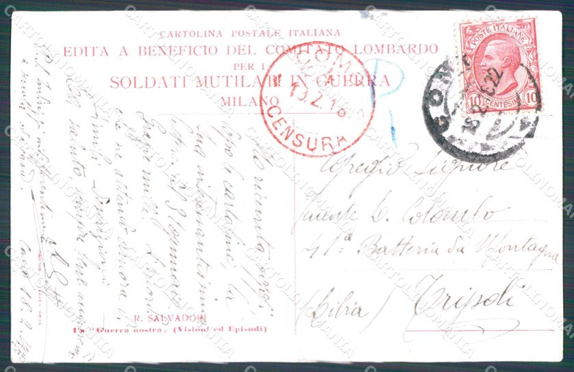 Militari Propaganda WWI Bersaglieri Salvadori cartolina XF1457 – retro