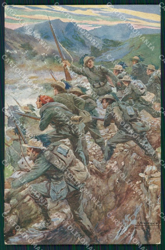 Militari Propaganda WWI Bersaglieri Salvadori cartolina XF1458 – fronte