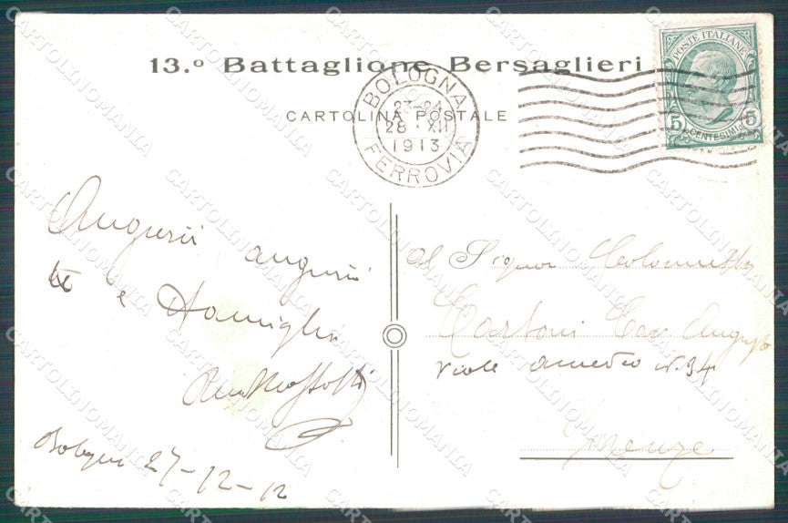 Militari 13º Battaglione Bersaglieri Cuneo Monte Vento cartolina XF1468 – retro