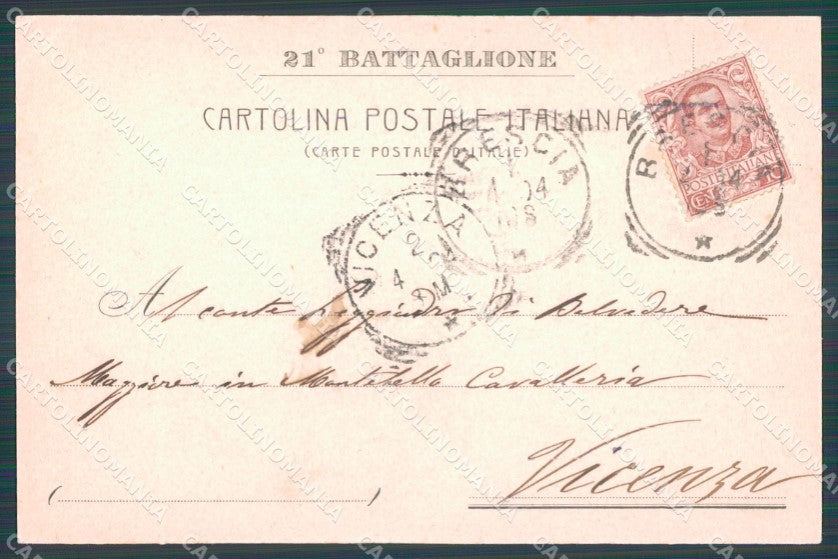 Militari 12º Regg Bersaglieri 21º Batt Civitella Tronto ABRASA cartolina XF1470 – retro