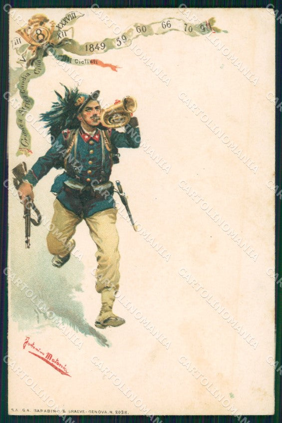 Militari VIII Regg Bersaglieri VIII Batt Ciclisti Crimea Cina cartolina XF1476 – fronte