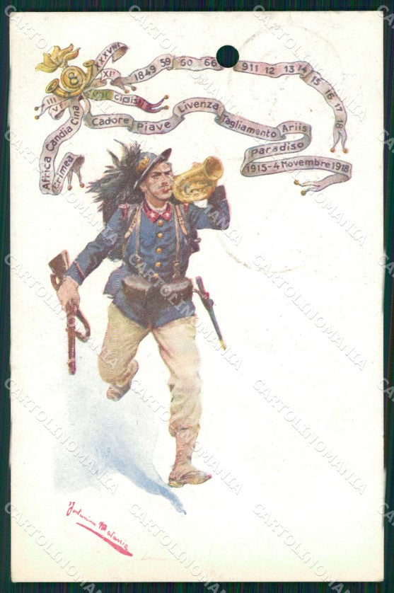 Militari VIII Regg Bersaglieri VIII Batt Ciclisti Livenza FORO cartolina XF1480 – fronte