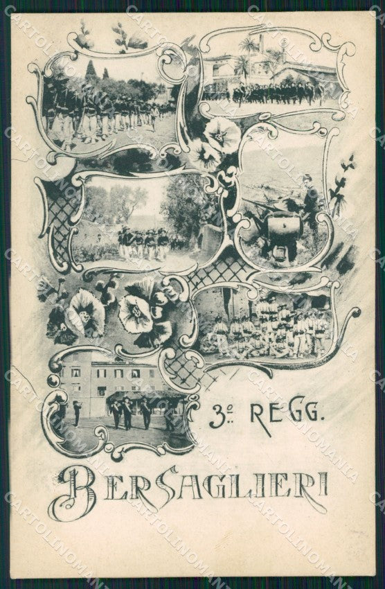 Militari III Reggimento Bersaglieri Modena cartolina XF1496 – fronte