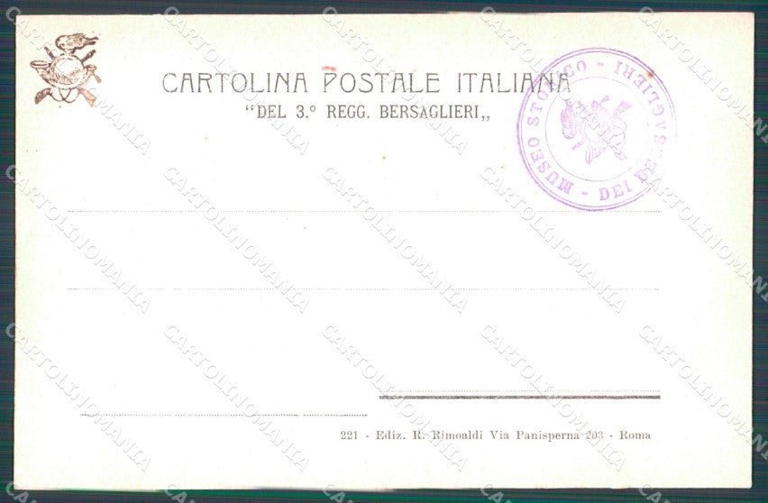 Militari III Reggimento Bersaglieri Modena cartolina XF1496 – retro