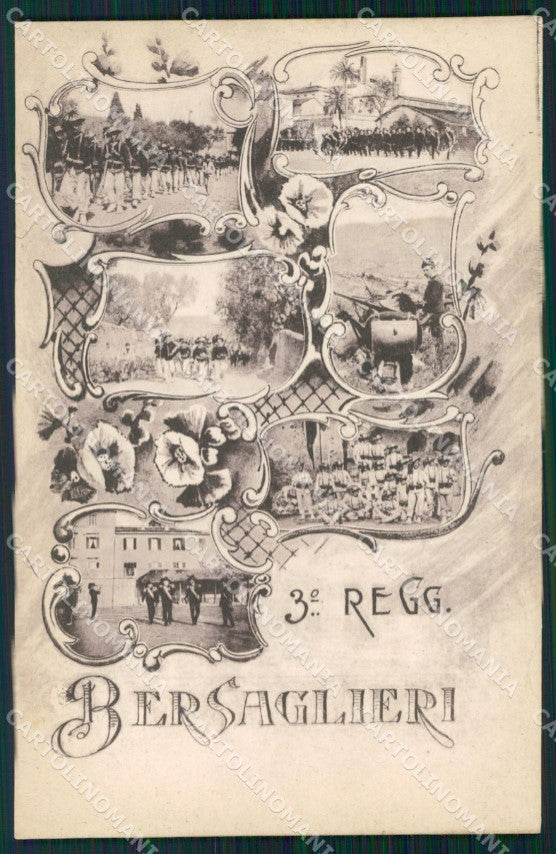 Militari III Reggimento Bersaglieri Modena cartolina XF1497 – fronte
