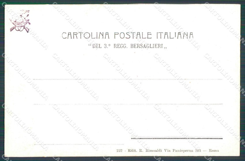 Militari III Reggimento Bersaglieri Modena cartolina XF1498 – retro