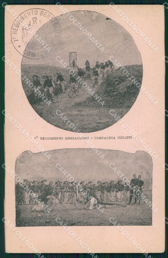 Militari VII Reggimento Bersaglieri Compagnia Ciclisti cartolina XF1503 – fronte