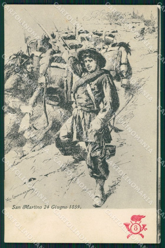 Militari VII Reggimento Bersaglieri Cammarana cartolina XF1504 – fronte