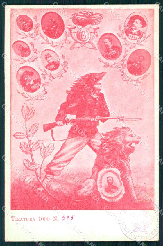 Militari VI Reggimento Bersaglieri 995/1000 cartolina XF1505 – fronte