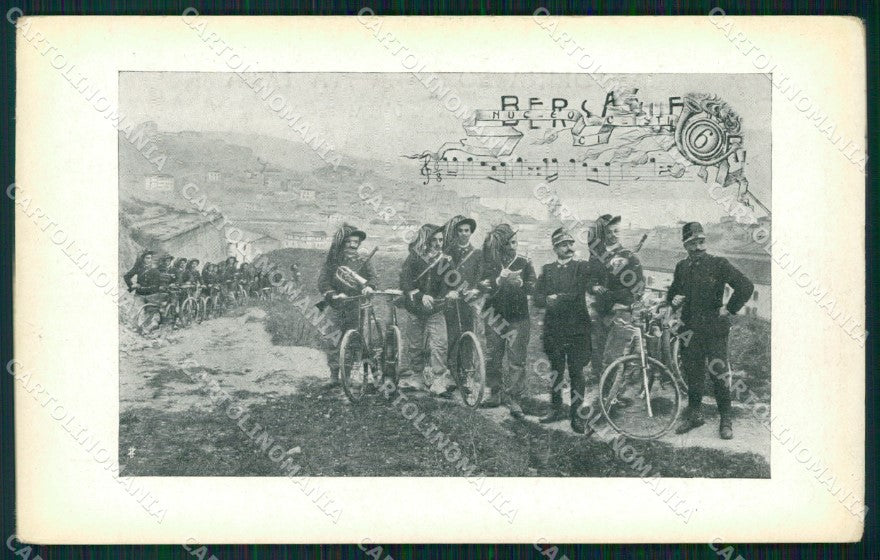 Militari VI Reggimento Bersaglieri Nucleo Ciclisti cartolina XF1513 – fronte