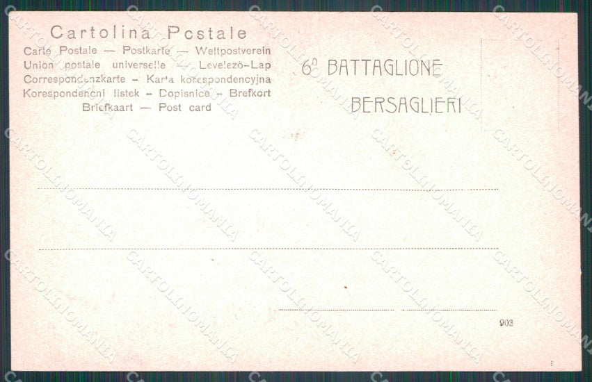 Militari VI Batt Bersaglieri Anniversario Passaggio Sesia cartolina XF1516 – retro
