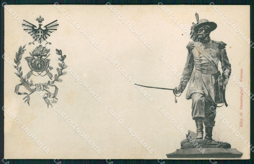 Militari VI Reggimento Bersaglieri VI XIII XIX Batt cartolina XF1517 – fronte