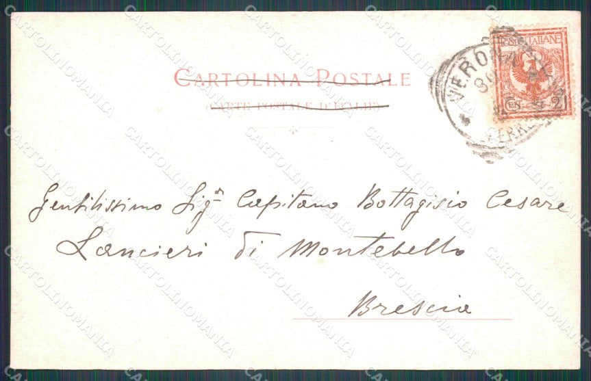 Militari VI Reggimento Bersaglieri VI XIII XIX Batt cartolina XF1517 – retro