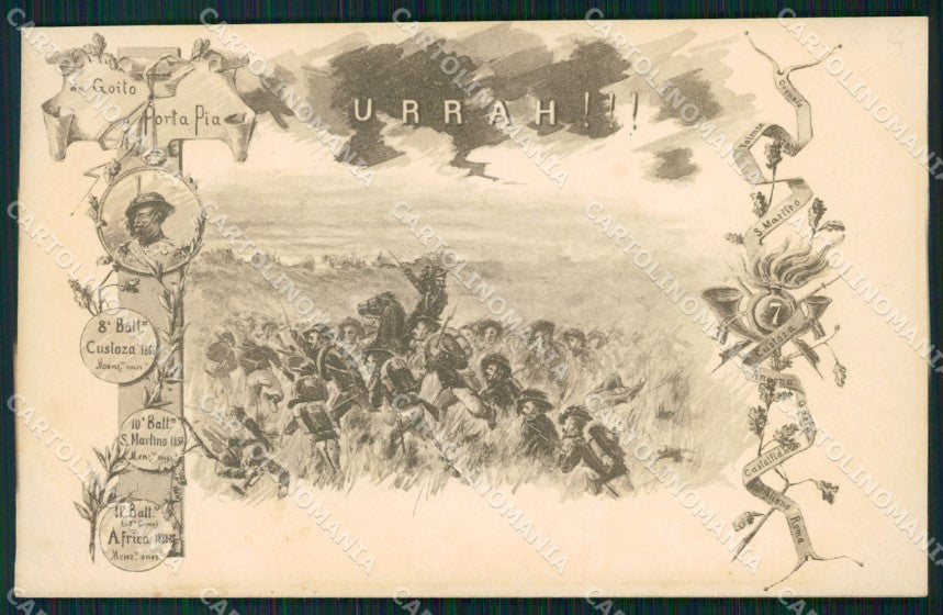 Militari VII Reggimento Bersaglieri cartolina XF1522 – fronte