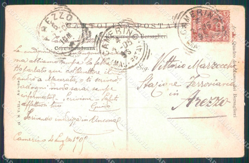 Militari VI Reggimento XIX Batt Bersaglieri Villafranca 68/500 cartolina XF1523 – retro