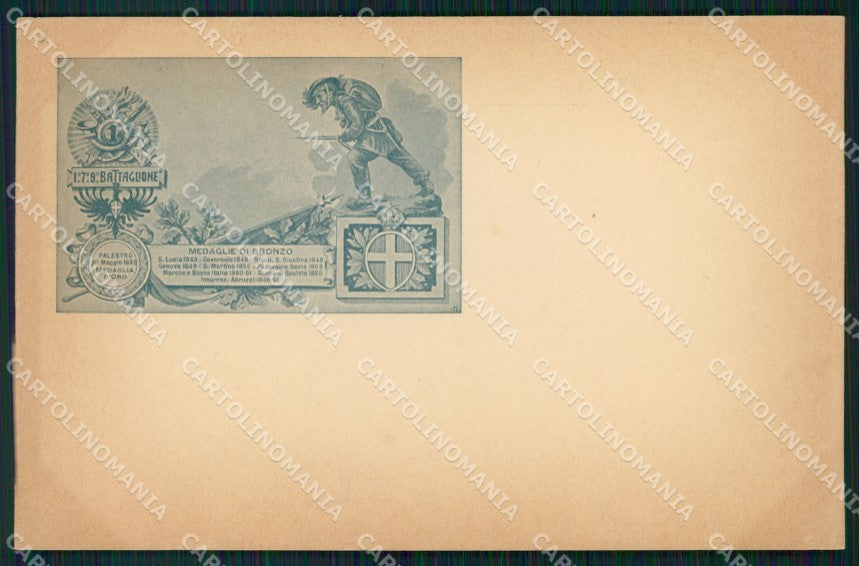 Militari I Reggimento Bersaglieri I VII IX Battaglione cartolina XF1527 – fronte