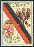 Militari 128º Reggimento Fanteria Firenze Paschetto FG cartolina XF1612 – fronte