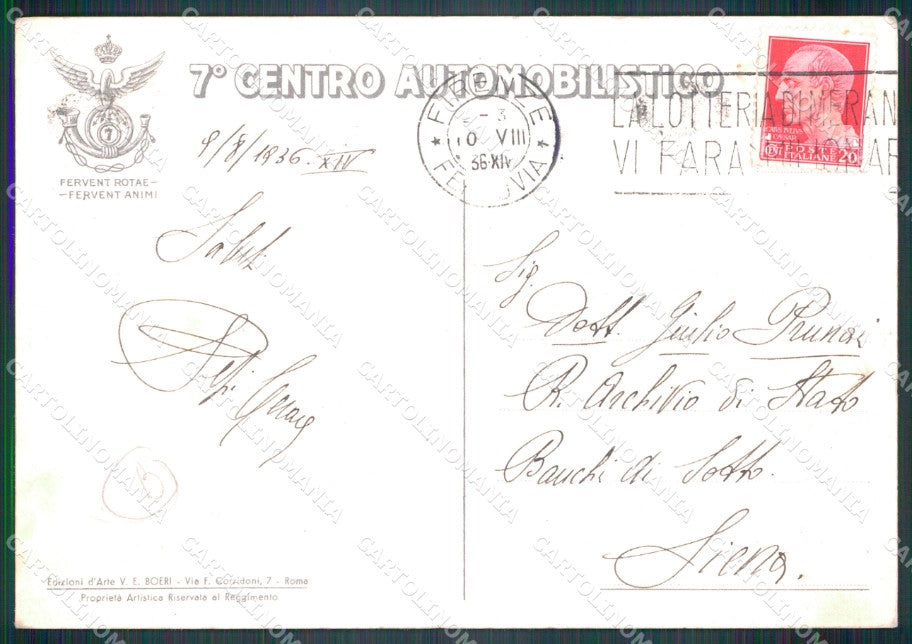 Militari VII Centro Automobilistico FG cartolina XF1758 – retro