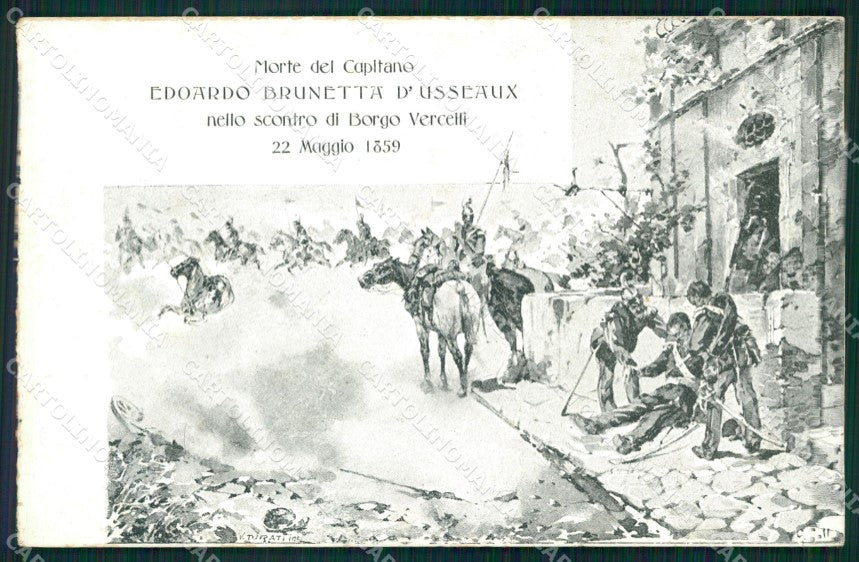 Militari I Reggimento Nizza Cavalleria Borgo Vercelli cartolina XF1800 – fronte