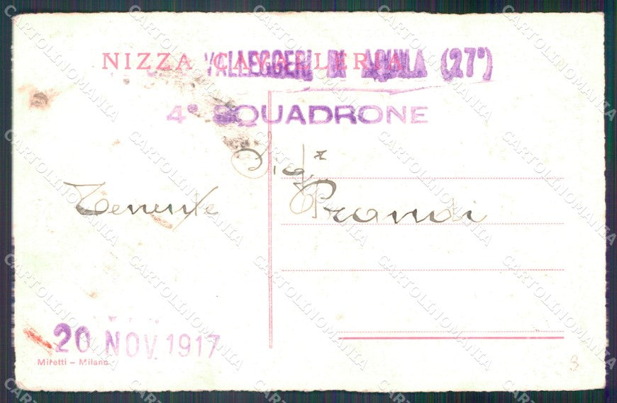 Militari I Reggimento Nizza Cavalleria II Squadrone L'Aquila cartolina XF1816 – retro