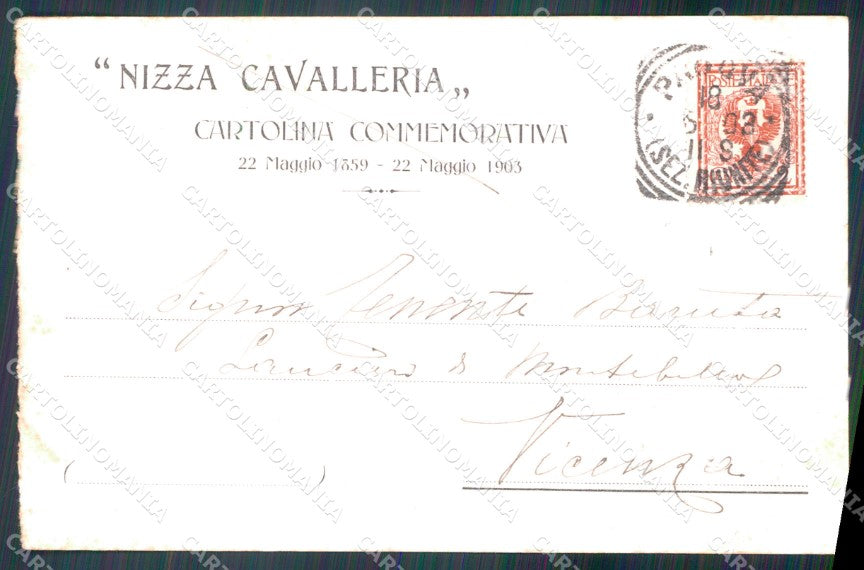 Militari I Reggimento Nizza Cavalleria Capitano D'Usseaux cartolina XF1818 – retro