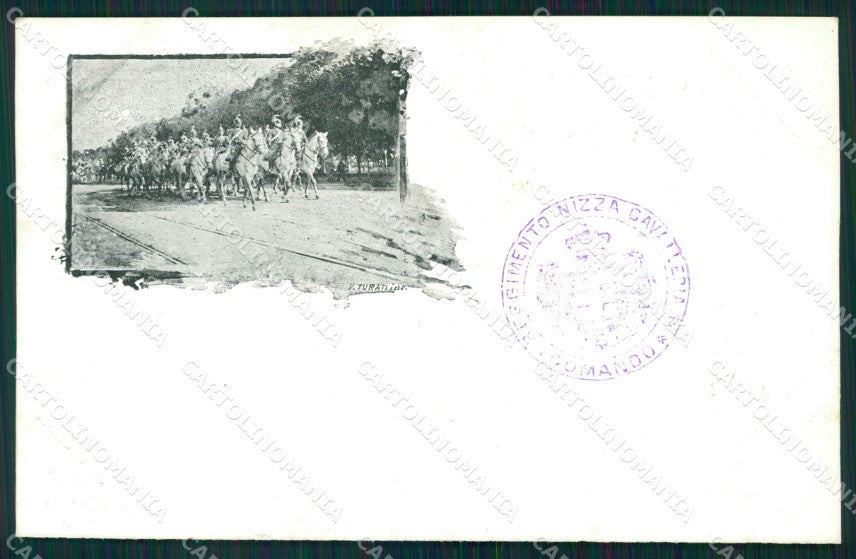Militari Reggimentali I Reggimento Nizza Cavalleria cartolina XF1823 – fronte