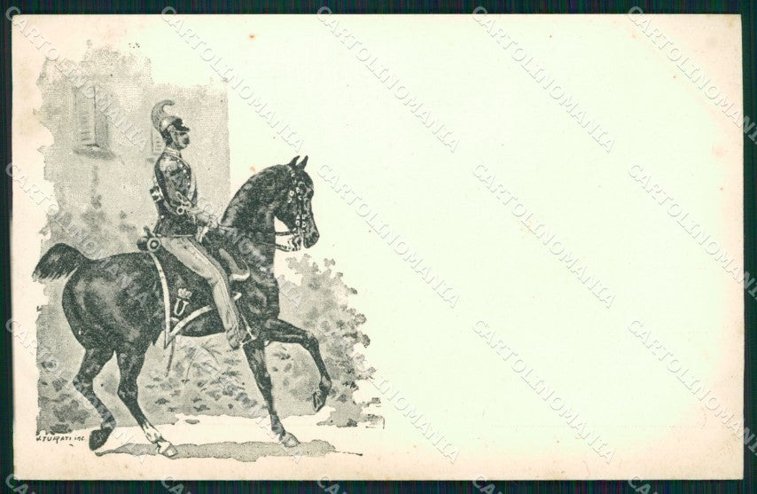 Militari Reggimentali I Reggimento Nizza Cavalleria Savoia cartolina XF1827 – fronte