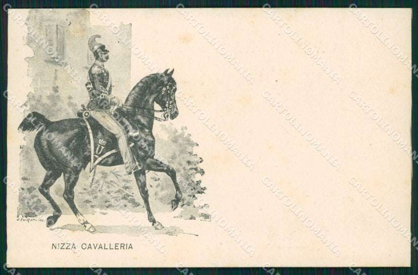 Militari Reggimentali I Reggimento Nizza Cavalleria Savoia cartolina XF1828 – fronte