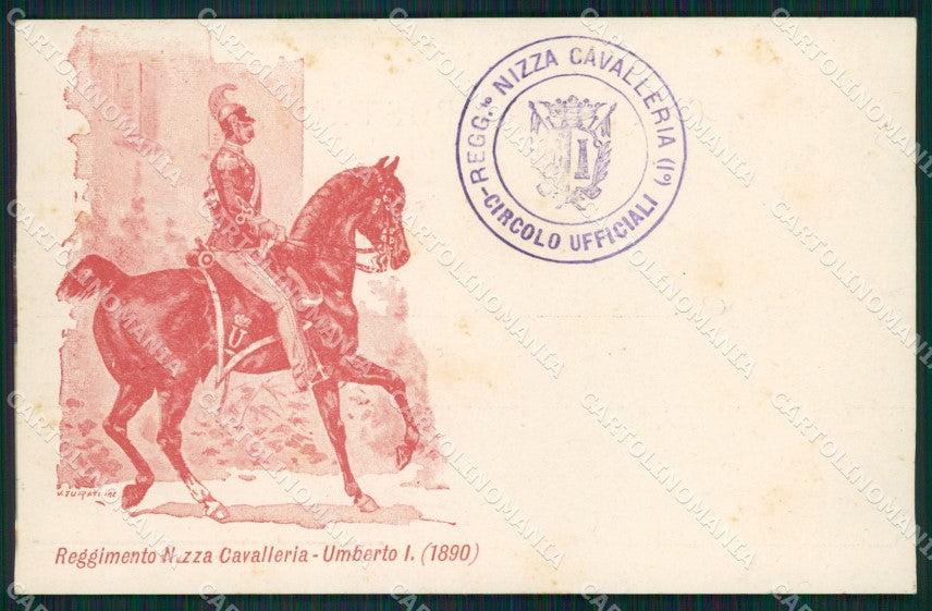 Militari Reggimentali I Reggimento Nizza Cavalleria Savoia cartolina XF1829 – fronte
