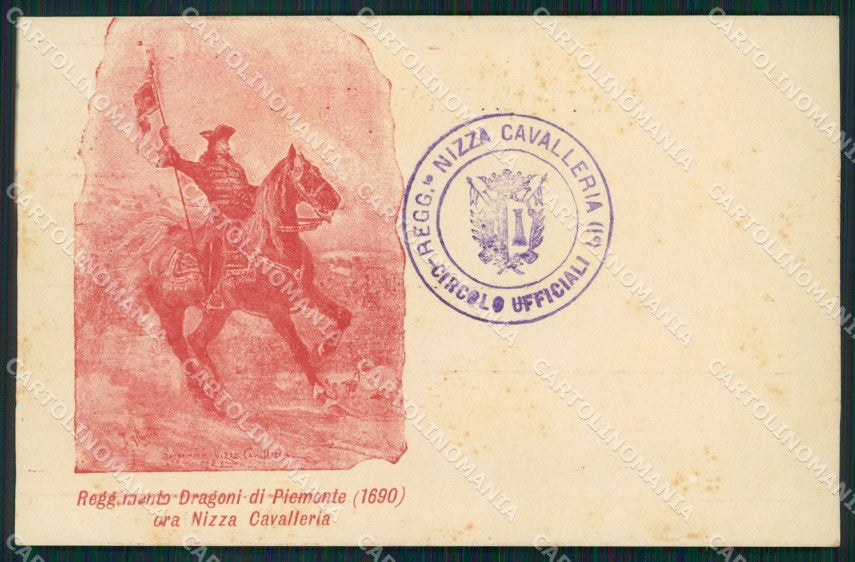 Militari I Reggimento Nizza Cavalleria Dragoni Piemonte cartolina XF1835 – fronte