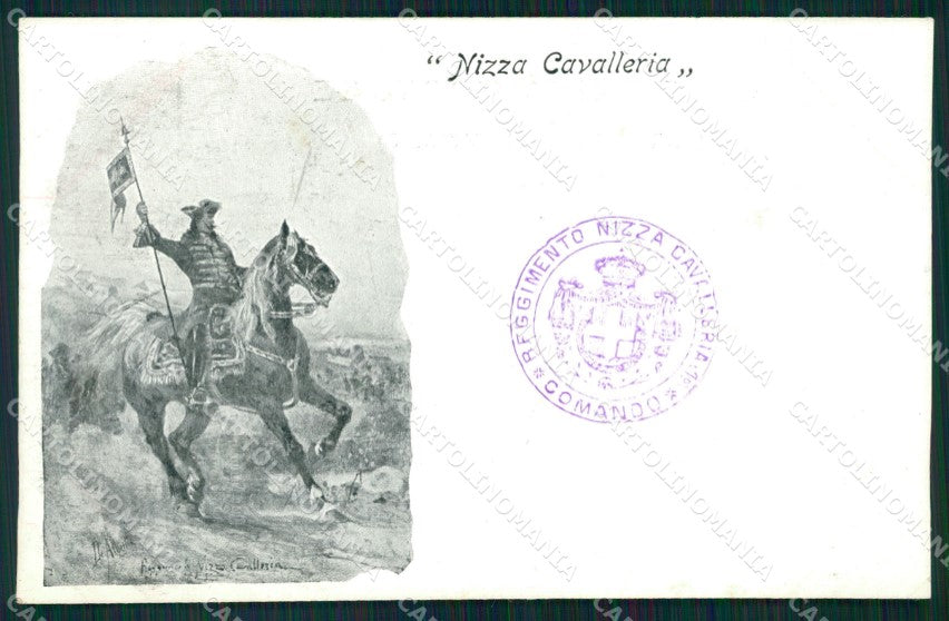 Militari I Reggimento Nizza Cavalleria Dragoni Piemonte cartolina XF1836 – fronte