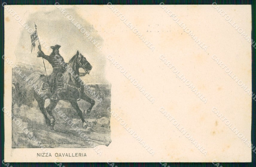 Militari I Reggimento Nizza Cavalleria Dragoni Piemonte cartolina XF1837 – fronte