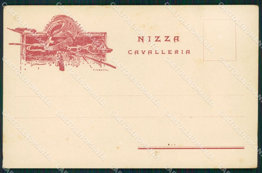 Militari Reggimentali I Reggimento Nizza Cavalleria 1904 cartolina XF1840 – fronte