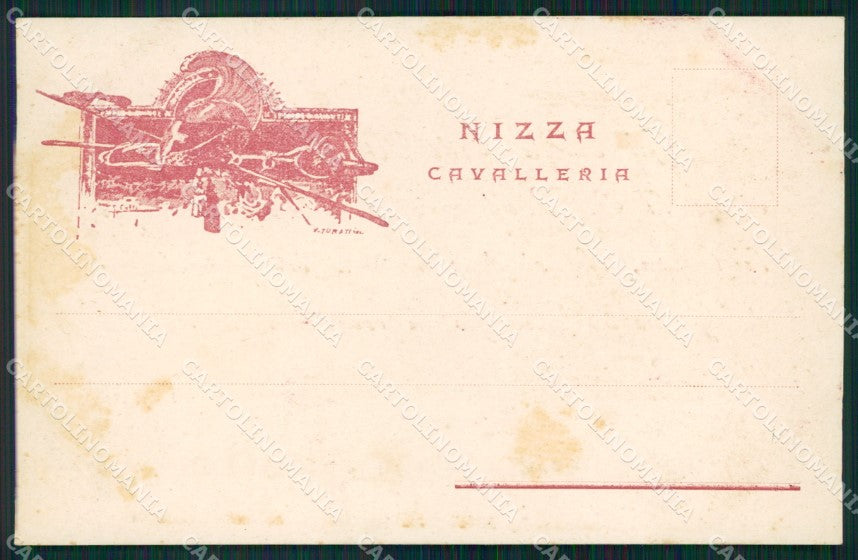 Militari Reggimentali I Reggimento Nizza Cavalleria Festa 1904 cartolina XF1842 – fronte