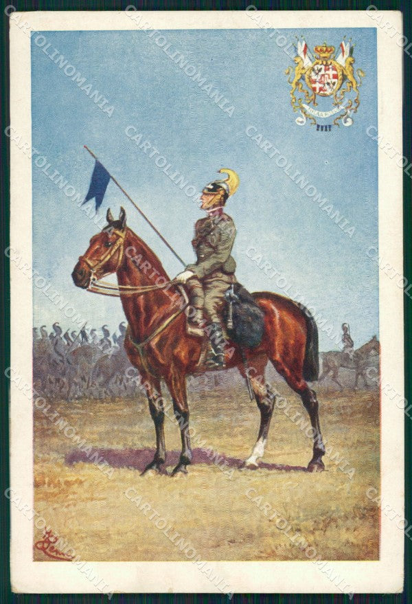 Militari Reggimentali I Reggimento Nizza Cavalleria Cenni Duval cartolina XF1843 – fronte